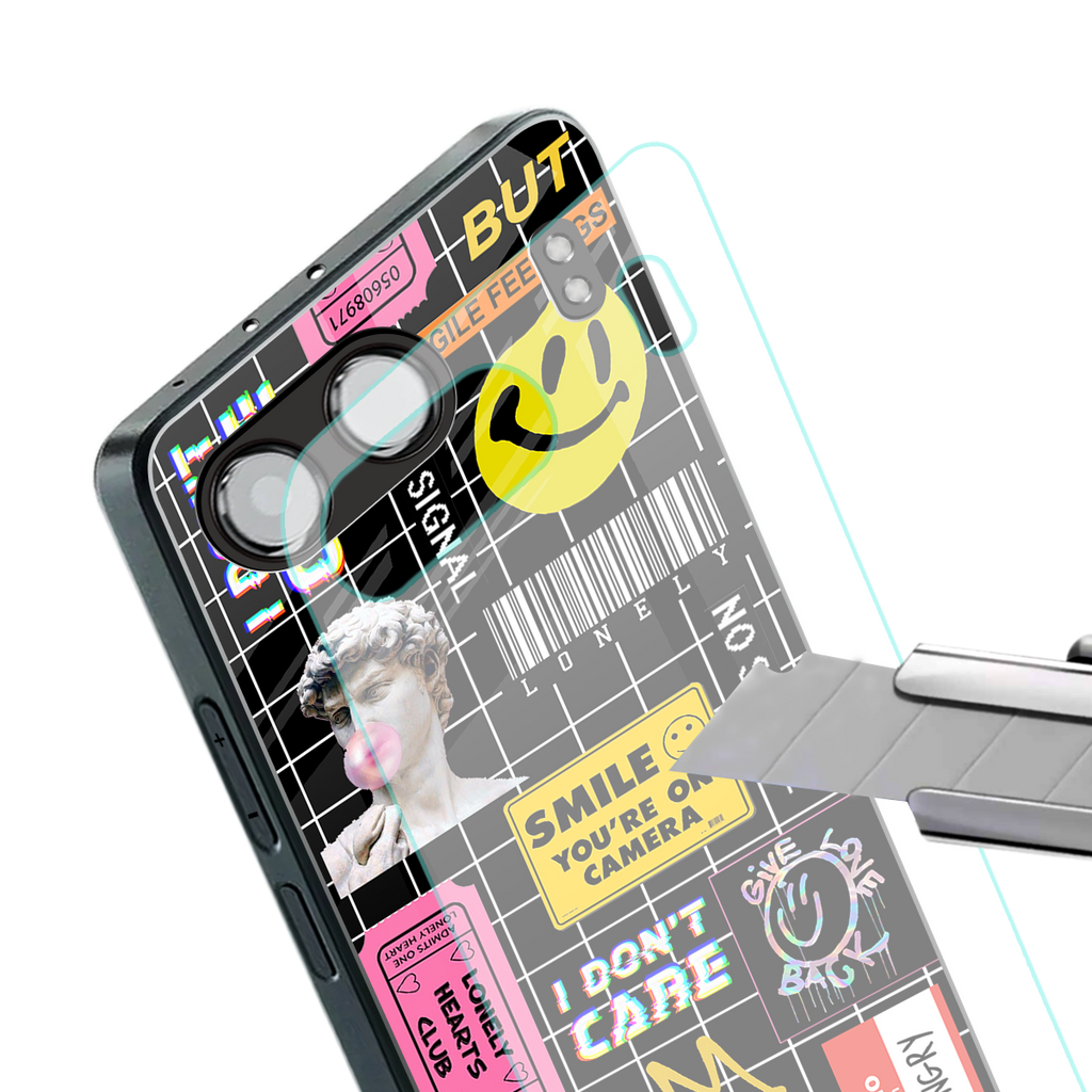 lonely hearts club black back phone cover | glass case for oneplus nord 4