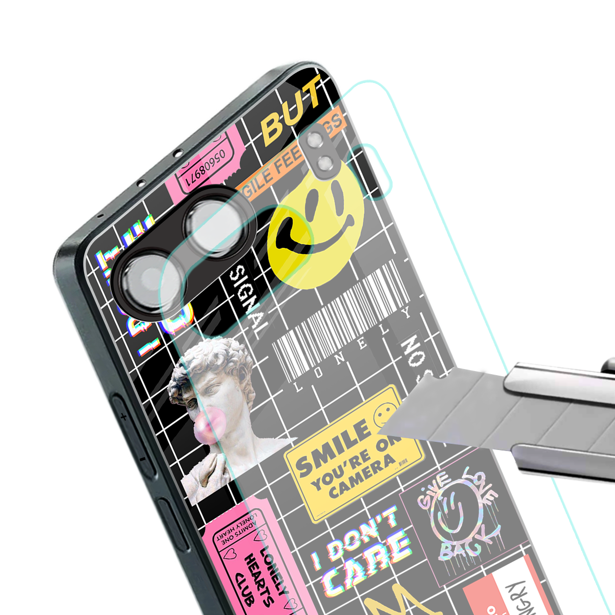 lonely hearts club black back phone cover | glass case for oneplus nord 4