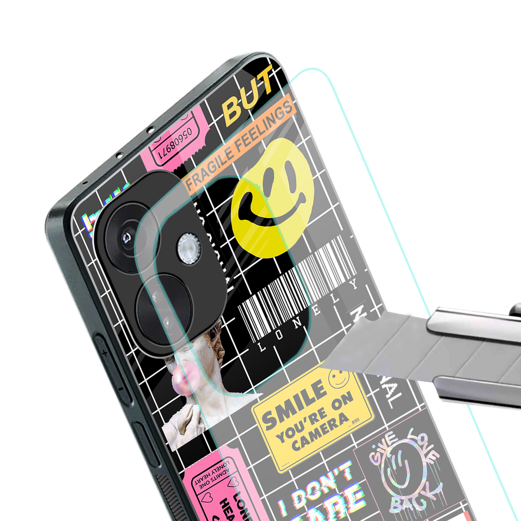 lonely hearts club black back phone cover | glass case for oneplus nord ce 3
