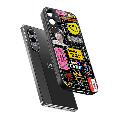 lonely hearts club black back phone cover | glass case for oneplus nord ce 4 lite