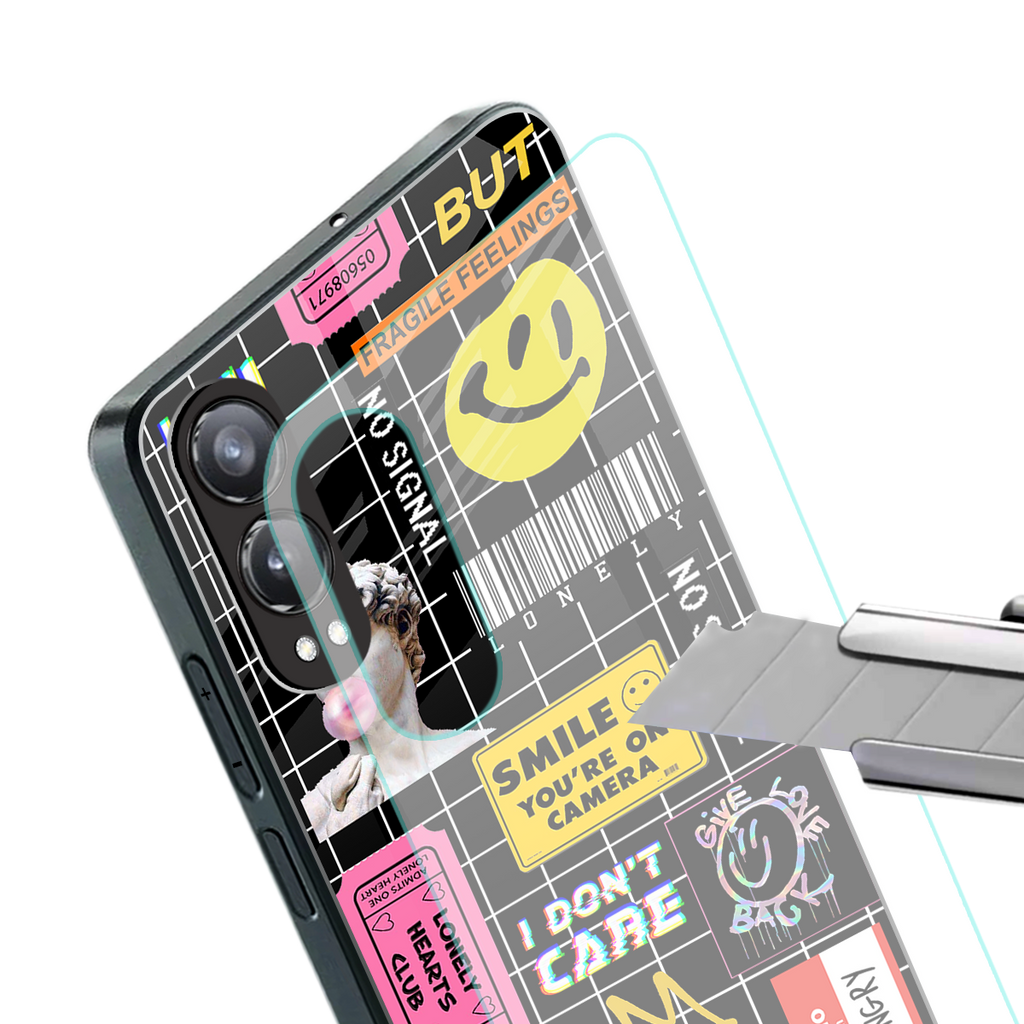 lonely hearts club black back phone cover | glass case for oneplus nord ce 4 lite