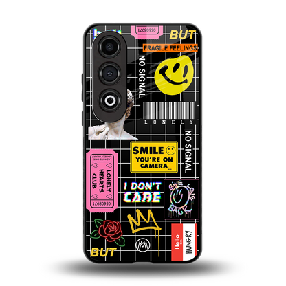 lonely hearts club black back phone cover | glass case for oneplus nord ce 4