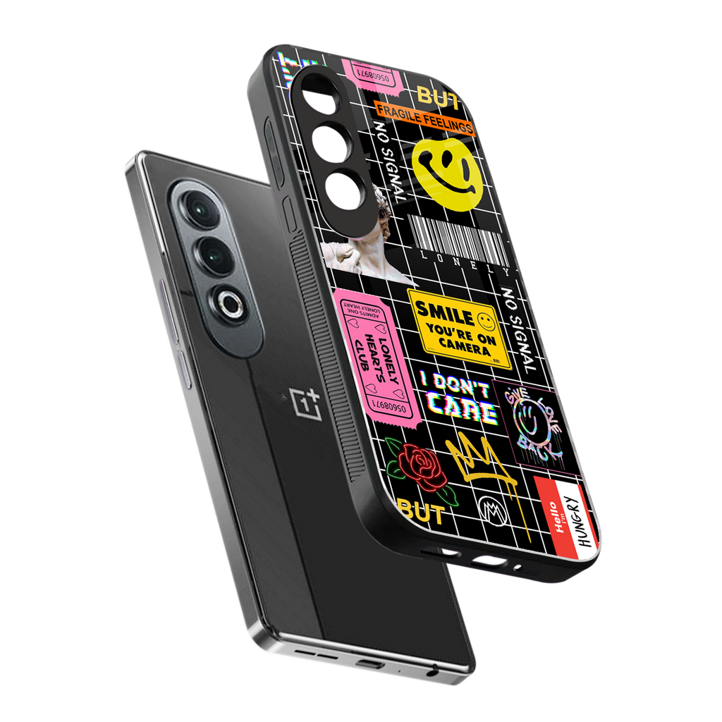 lonely hearts club black back phone cover | glass case for oneplus nord ce 4