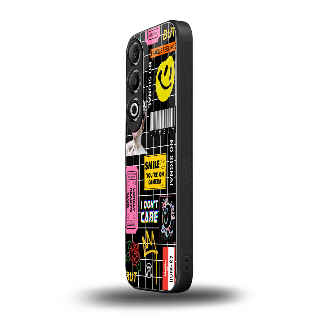 lonely hearts club black back phone cover | glass case for oneplus nord ce 4