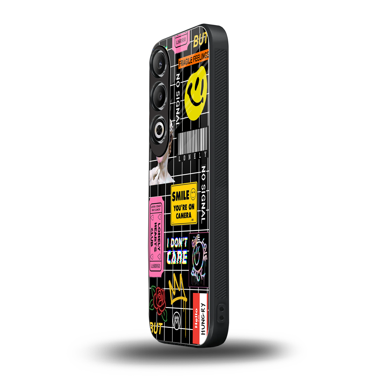 lonely hearts club black back phone cover | glass case for oneplus nord ce 4