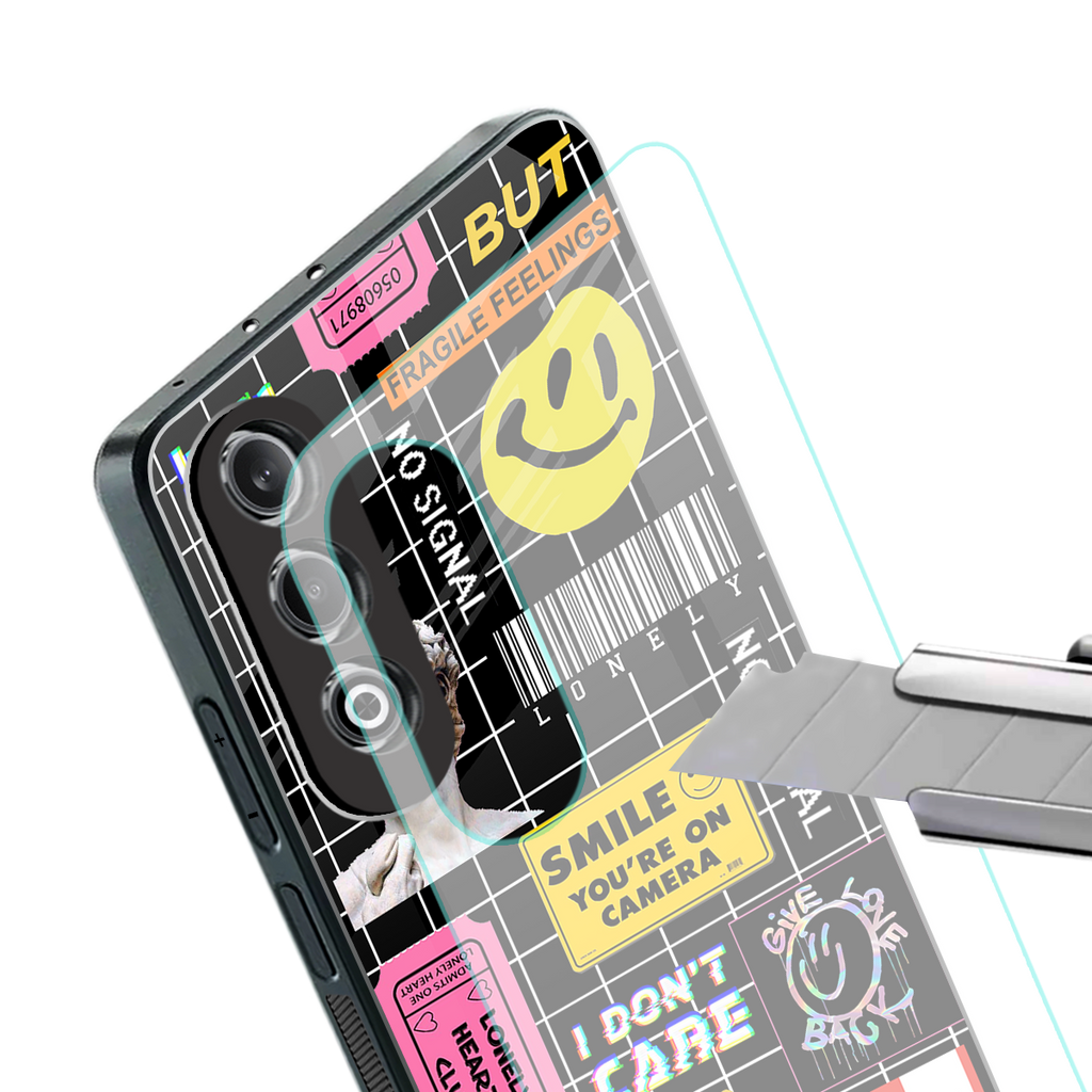 lonely hearts club black back phone cover | glass case for oneplus nord ce 4