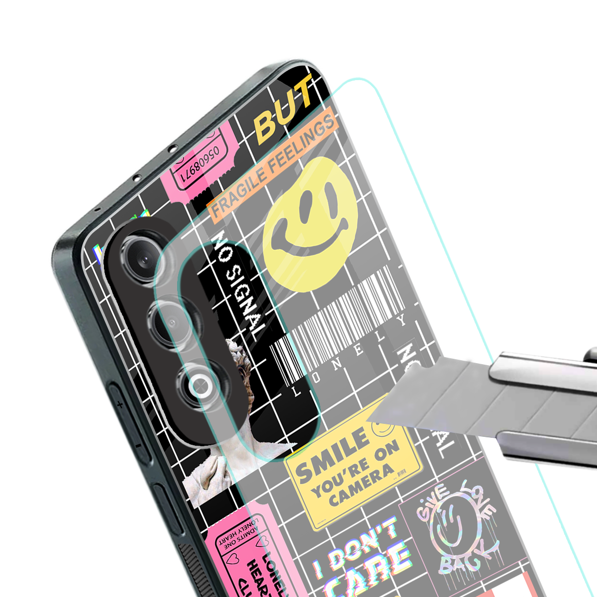 lonely hearts club black back phone cover | glass case for oneplus nord ce 4