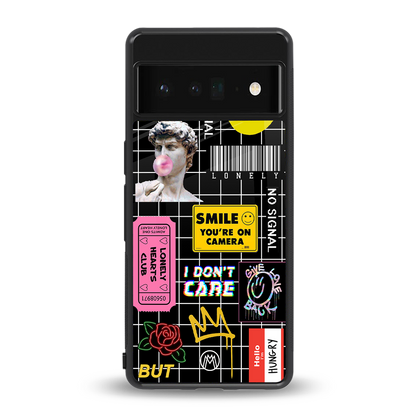 lonely hearts club black back phone cover | glass case for google pixel 6 pro