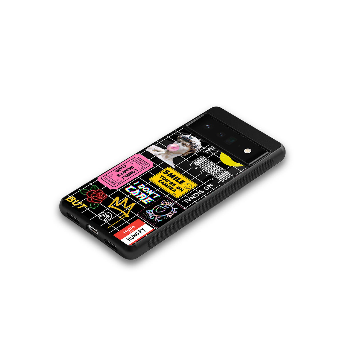 lonely hearts club black back phone cover | glass case for google pixel 6 pro