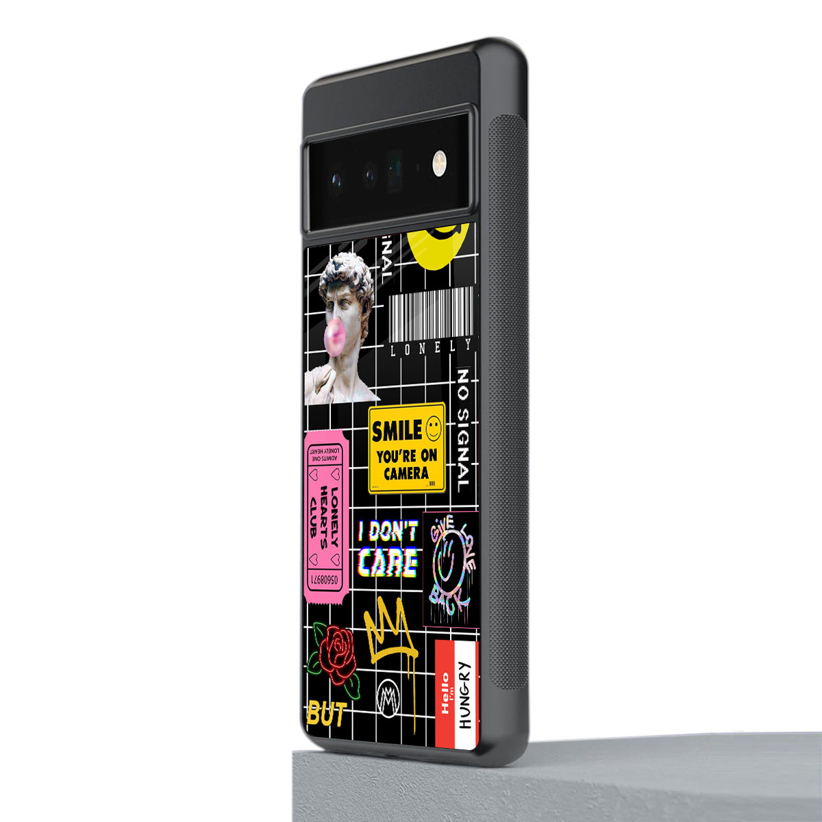 lonely hearts club black back phone cover | glass case for google pixel 6 pro