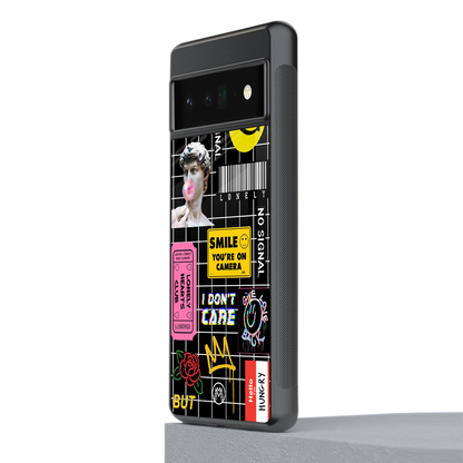 lonely hearts club black back phone cover | glass case for google pixel 6 pro