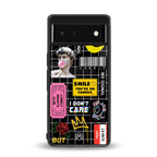 lonely hearts club black back phone cover | glass case for google pixel 6