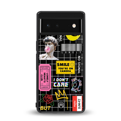 lonely hearts club black back phone cover | glass case for google pixel 6