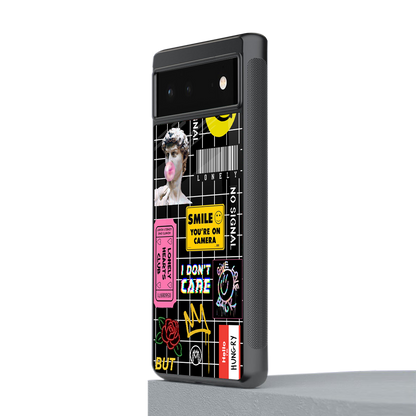 lonely hearts club black back phone cover | glass case for Google Pixel 6A