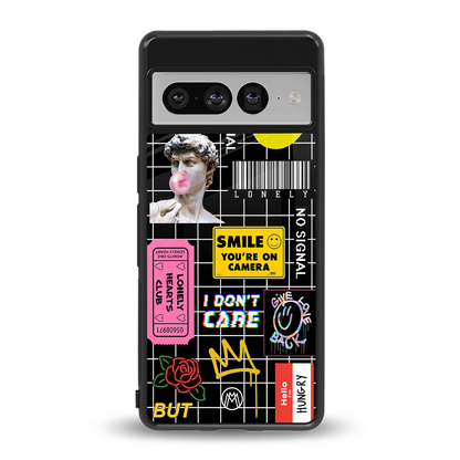 lonely hearts club black back phone cover | glass case for google pixel 7 pro