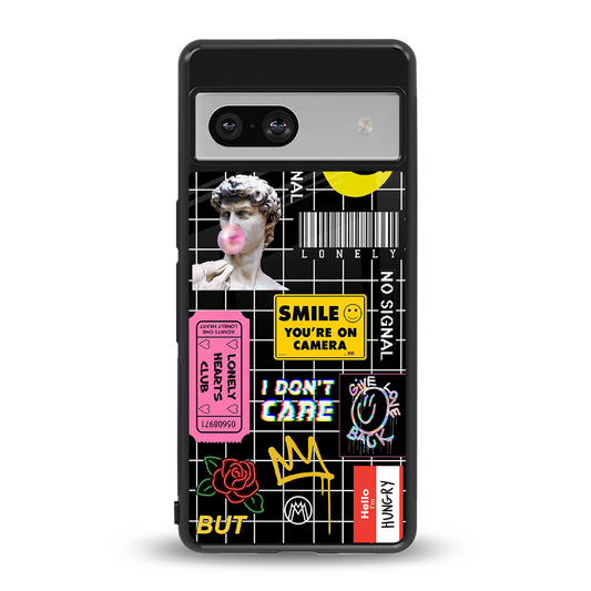lonely hearts club black back phone cover | glass case for Google Pixel 7