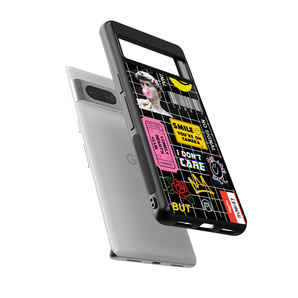 lonely hearts club black back phone cover | glass case for Google Pixel 7