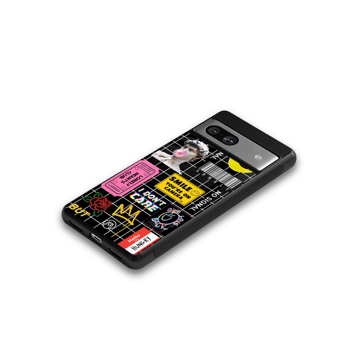 lonely hearts club black back phone cover | glass case for Google Pixel 7A