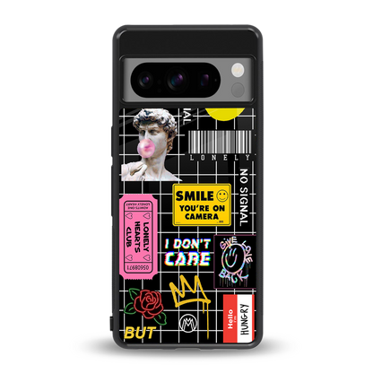 lonely hearts club black back phone cover | glass case for google pixel 8 pro