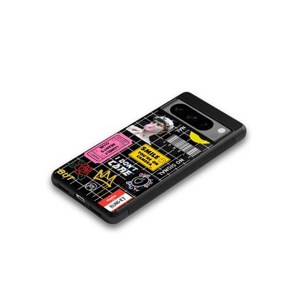 lonely hearts club black back phone cover | glass case for google pixel 8 pro