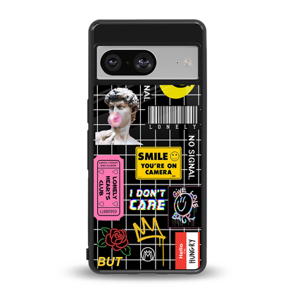 lonely hearts club black back phone cover | glass case for Google Pixel 8