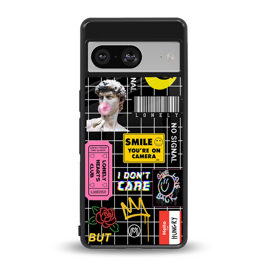 lonely hearts club black back phone cover | glass case for Google Pixel 8