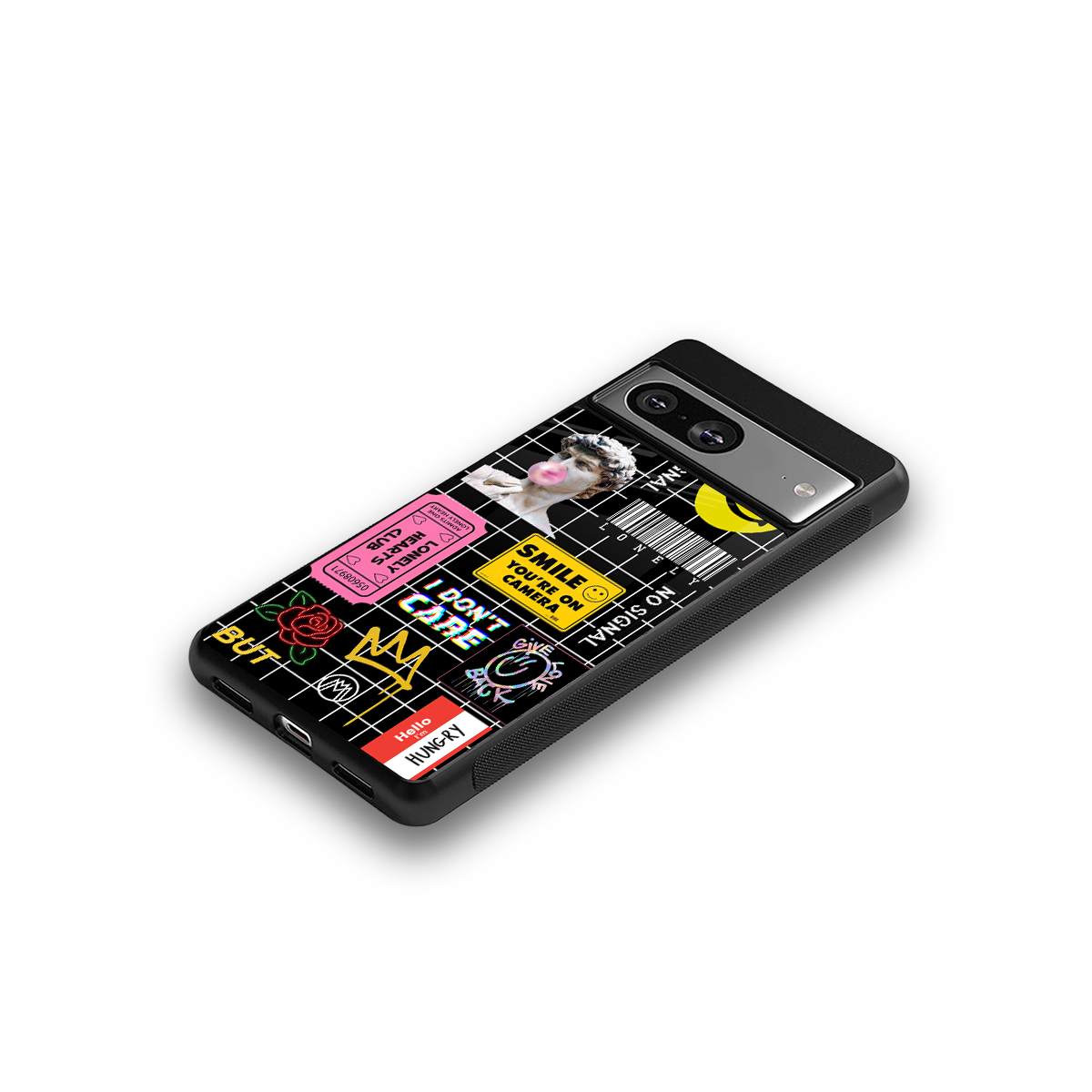 lonely hearts club black back phone cover | glass case for Google Pixel 8