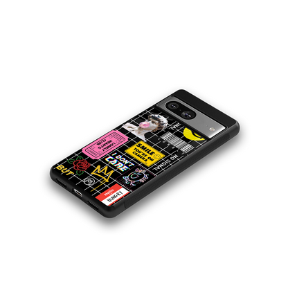 lonely hearts club black back phone cover | glass case for Google Pixel 8
