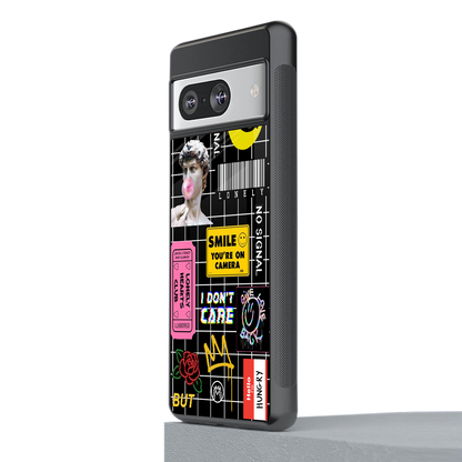 lonely hearts club black back phone cover | glass case for Google Pixel 8