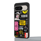 lonely hearts club black back phone cover | glass case for google pixel 9
