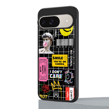 lonely hearts club black back phone cover | glass case for google pixel 9