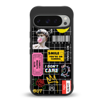 lonely hearts club black back phone cover | glass case for google pixel 9 pro