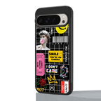 lonely hearts club black back phone cover | glass case for google pixel 9 pro