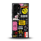 lonely hearts club black back phone cover | glass case for samsung galaxy s23 ultra