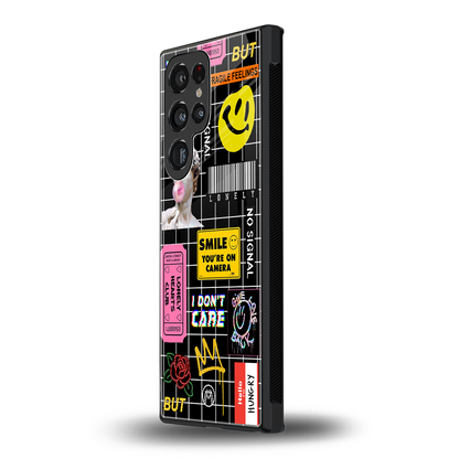 lonely hearts club black back phone cover | glass case for samsung galaxy s23 ultra