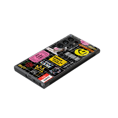 lonely hearts club black back phone cover | glass case for samsung galaxy s23 ultra