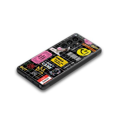 lonely hearts club black back phone cover | glass case for samsung galaxy s25 ultra