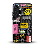 lonely hearts club black back phone cover | glass case for samsung galaxy s24