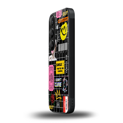 lonely hearts club black back phone cover | glass case for samsung galaxy s23 plus