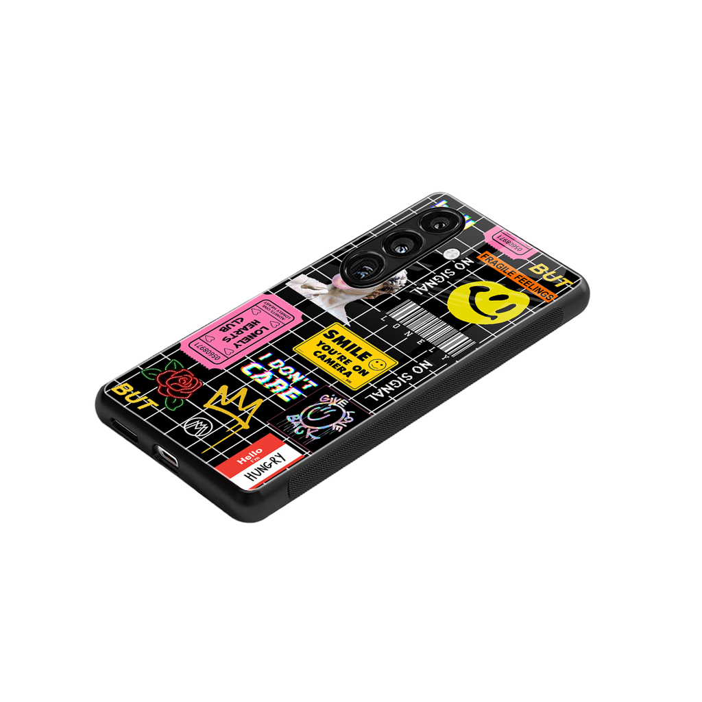 lonely hearts club black back phone cover | glass case for samsung galaxy s24