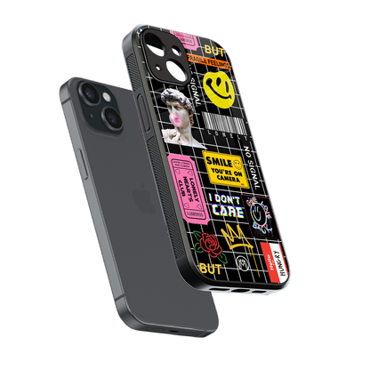 lonely hearts club black back phone cover | glass case for iphone 15