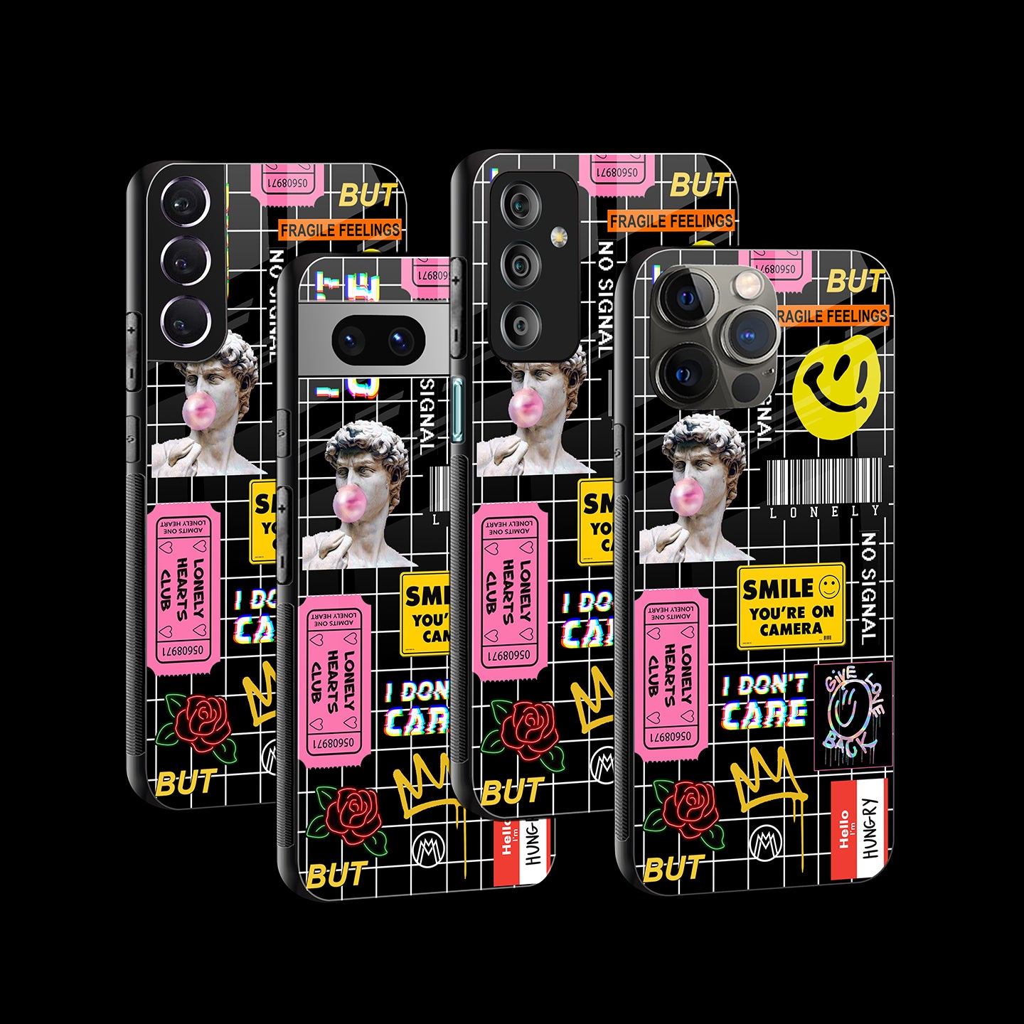 Lonely Hearts Club Black Phone Cover | Glass Case