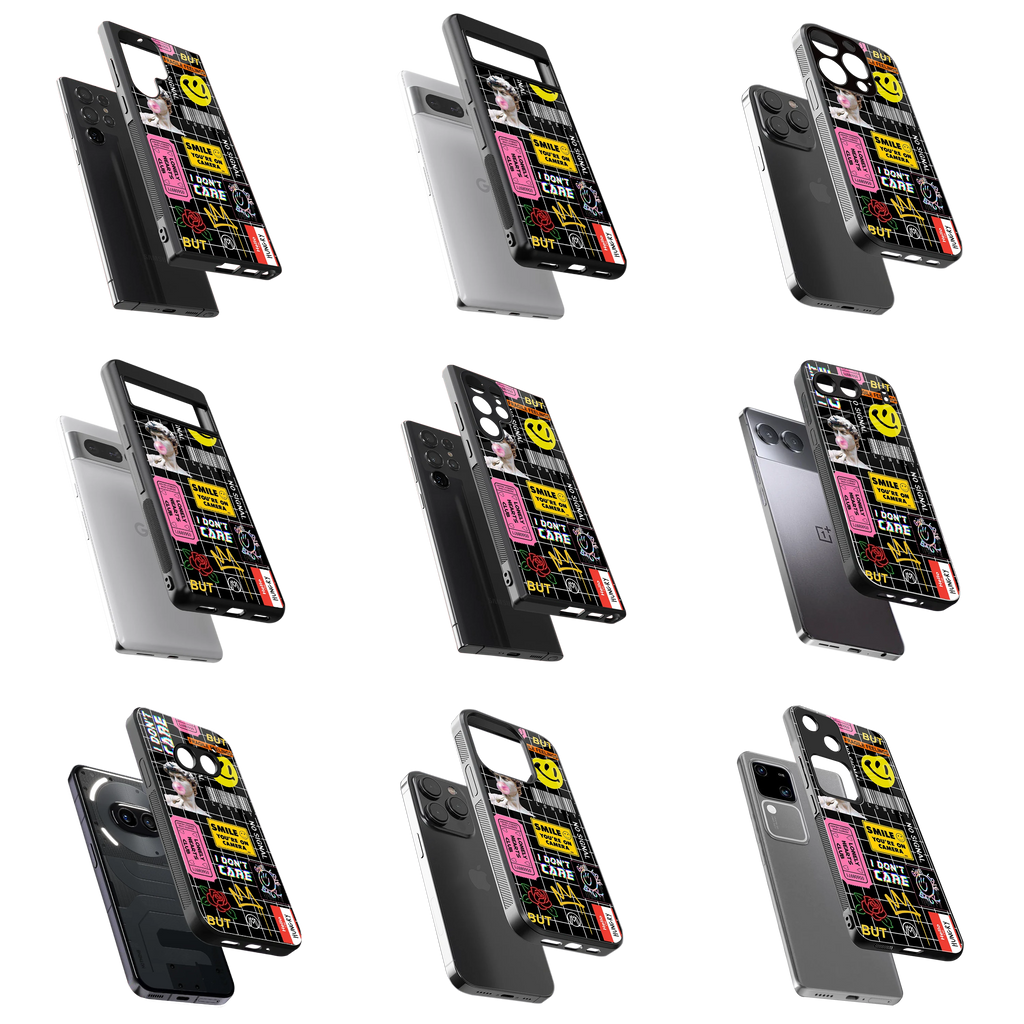 Durable Glass Back Mobile Case for iPhone, Samsung, OnePlus, Google Pixel, Redmi, Vivo, Oppo