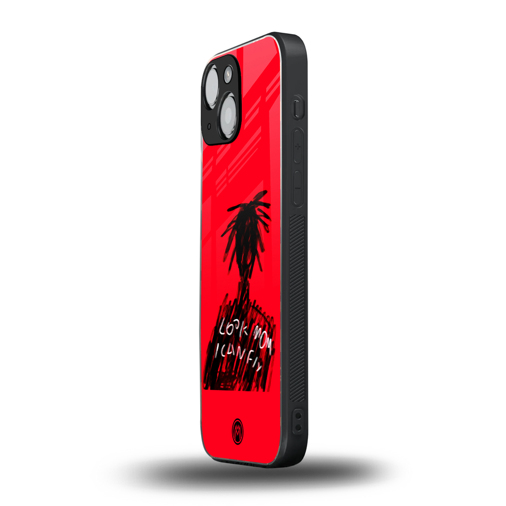 look mom i can fly back phone cover | glass case for iphone 13 mini