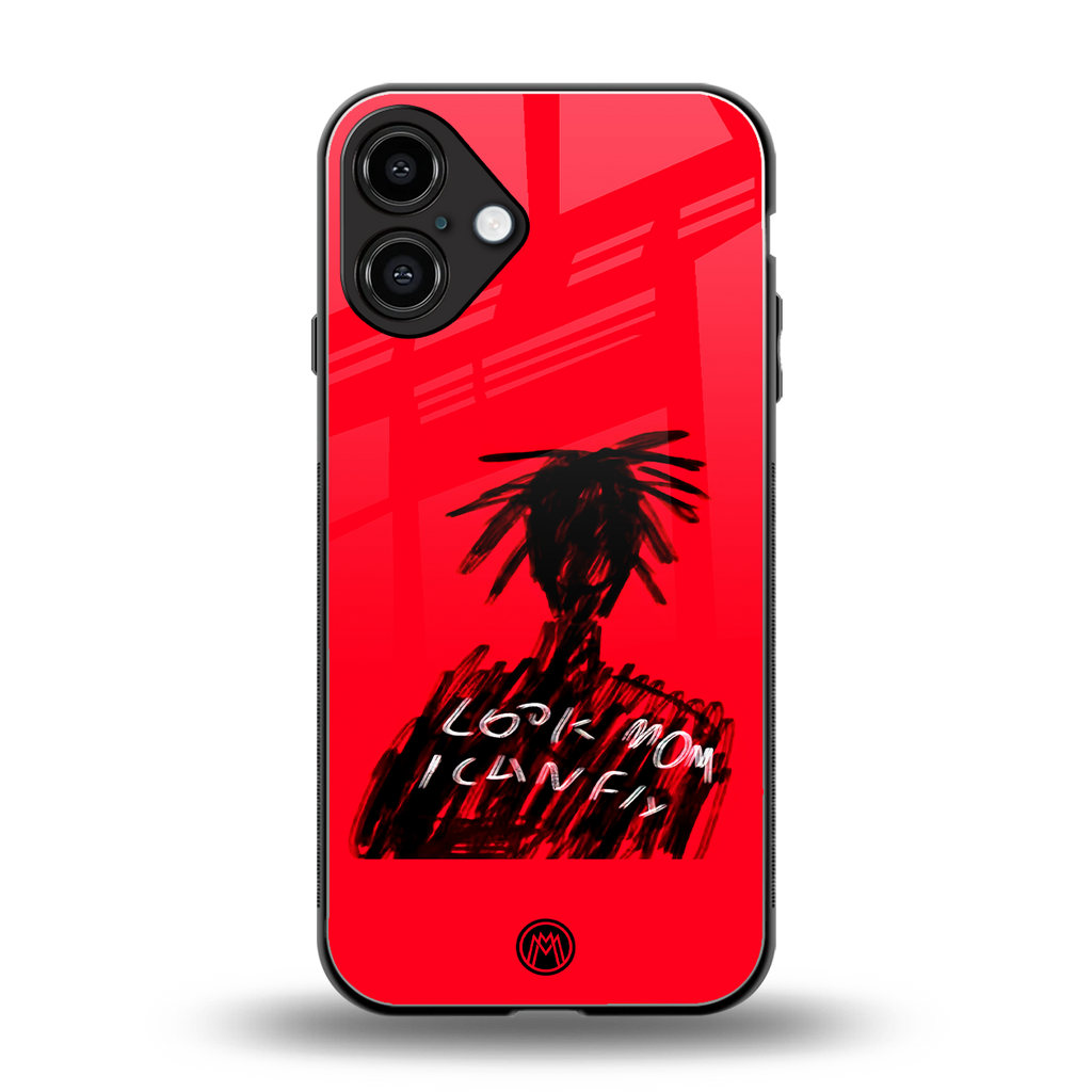 look mom i can fly back phone cover | glass case for iphone 16 plus