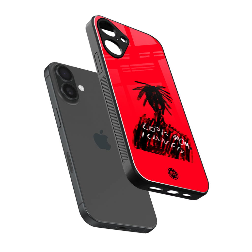 look mom i can fly back phone cover | glass case for iphone 16 plus