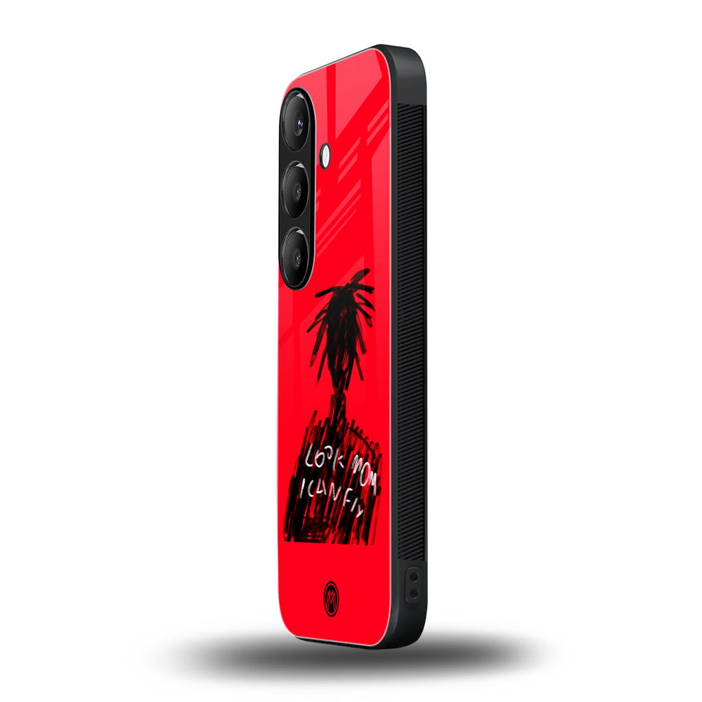 look mom i can fly back phone cover | glass case for samsung galaxy s25 plus