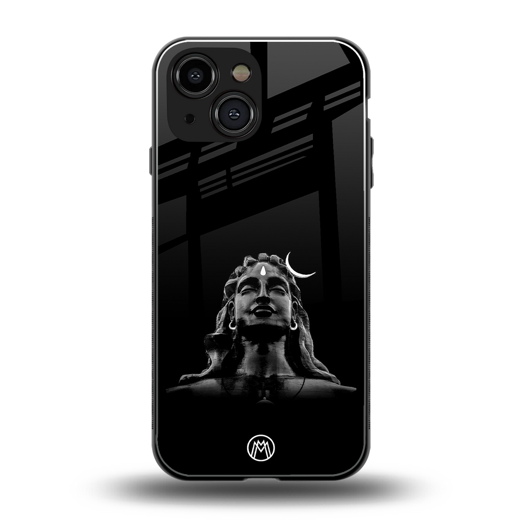 lord shiva black back phone cover | glass case for iphone 13 mini