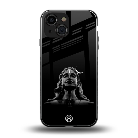 lord shiva black back phone cover | glass case for iphone 13 mini