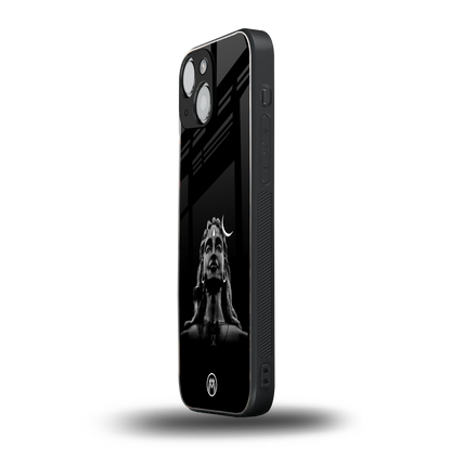 lord shiva black back phone cover | glass case for iphone 13 mini